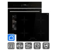 Set cottura autosufficiente: 60 cm, forno da incasso EB8317HC + piano cottura a induzione IH85900RL | spiedo girevole | funzione pizza, grill, aria calda, timer automatico | SET8317HCIH859RL