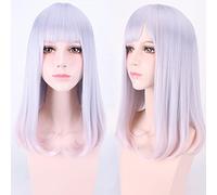 60CM Japan and South Korea Synthetic Hair Air Bang Gradual Mix Color Harajuku Cosplay Wig