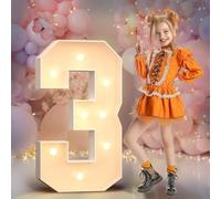 60cm Numeri giganti luminosi per feste, grandi numeri con luci, grandi numeri luminosi a LED, decorazioni per feste di compleanno, numeri in cartone, decorazioni per anniversari