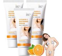 60g Crema biancante 3-in-1, nero chiaro, sbiancante e ristretta, Crema Schiarente Corpo e Intima, Ascelle, Gomiti, Pelle, Mani Donna,Crema Sbiancante Corpo con Niacinamide, Vitamina C ed E (C-180G)