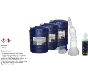 60L MANNOL Antigelo Radiatore AG13 + Avanzato Giallo Concentrato G13 + Rubinetto