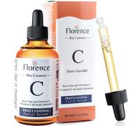 60ml. Bio Siero Vitamina C e Vit. E. Siero Viso Acido Ialuronico Antirughe, Antimacchie Illuminante, e Antietà. Ideale Come Crema Contorno Occhi e per Dermaroller. Biologico,Vegano