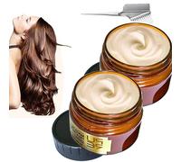 60ml Tiliraiy Pure Keratin Repair Hair Mask with Argan & Coconut Oil for Dry Damaged Frizzy Hair, Magical Keratin Hair Treatment Root Repair Nourishing, 5 Seconds Repairs Damage Hair (2 Pcs)