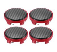 60mm 5 Clip Auto Ruota Cerchio Mozzo Centro Cappucci Copertura Rosso - 4pz