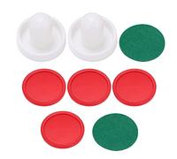 60mm Air Hockey Pushers Set with Green Felt Base, Ergonomic Replacement Paddles for Table Hockey Games (2.4 inch)