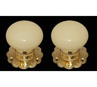 60mm Ceramic Pomello Porta Set Casolare Forma Supporto Scanalato brass base