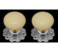 60mm Ceramic Pomello Porta Set Casolare Forma Supporto Scanalato Chrome Base