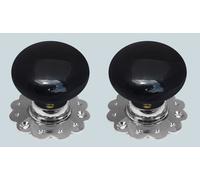 60mm Ceramic Pomello Porta Set Casolare Forma Supporto Scanalato Chrome Base