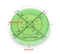 60mm Large Spirit Bubble Level Degree Mark Surface Circular Measuring Bulls Eyes