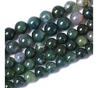 60PCS 6mm naturale verde muschio agata perline gemma rotonda sciolto perline orecchini 15 pollici