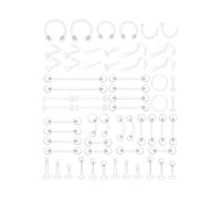 60Pcs Clear Piercing Retainers for Surgery Bioflex Plastic Jewelry for Nipple