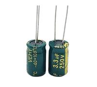 60pcs/lot 250v 3.3UF 250v 3.3UF aluminum electrolytic capacitor size 8 * 12 20% MQXFCZUX