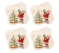 60Pezzi Tovaglioli di Natale, Santa Claus Albero di Natale Tovaglioli da Cocktail Usa e Getta Monouso, Oro Tovaglioli Natale Decorazione Carta per Vacanza Pranzo tè Natale Festa Forniture, 33x 33cm