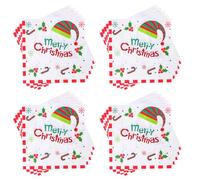 60Pezzi Tovaglioli di Natale, Tovaglioli da Usa e Getta MonousoTovaglioli Natale Decorazione Carta con Babbo Natale Cappello e Caramelle per Pranzo tè Natale Festa Forniture Ospiti per Natale, 33x33cm