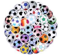 60pz Adesivi Calcio, Adesivi Sportivi Impermeabili Calcio Partito Favori Regali per Bottiglie d'Acqua Laptop Bagagli Adolescenti Amanti del Calcio