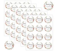 60pz Adesivi di Ringraziamento, 5cm Rotondi Adesivi con Etichette Floreali Autoadesivi Fiori Adesivi con Sigillo di Ringraziamento per Regali Buste Biglietti di Auguri Articoli per Feste