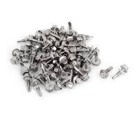 60pz M5.5x19mm Copertura Flangiato Esagonale Rondelle Auto Perforazione Viti
