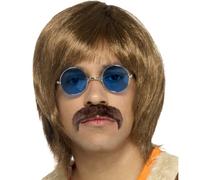 60s 1960s 70s Uomo Hippy Cantante Costume Parrucca Kit Da Smiffys