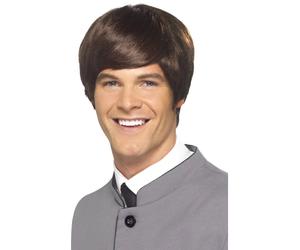 60s Beatles Parrucca Marrone Uomo Mod Stile Retro Accessorio Vestito