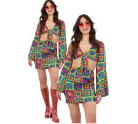60s Hippie Costume Donna Uncinetto Hippy Costume Retrò Groovy 70s