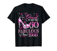 60th Birthday Queen Blessed by God 60 Fabulous Since 1966 Maglietta