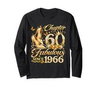60th Birthday Queen Chapter 60 Fabulous Since 1966 Women Maglia a Manica