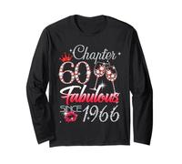 60th Birthday Queen Chapter 60 Fabulous Since 1966 Women Maglia a Manica