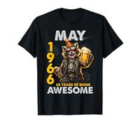 60th Birthday Raccoon Beer May 1966 Vintage 60 Years Old Maglietta