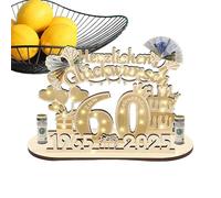 60th Birthday Table Decorations, legno Birthday Tabletop Sign, Tiered Tray Decoration, Stylish Desktop Guest Book Centerpieces for Home Celebrations and Party Decor