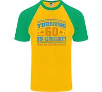 60th Compleanno Turning 60 È Ottimo Anno Vecchio Uomo S/S Baseball T-Shirt