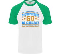 60th Compleanno Turning 60 È Ottimo Anno Vecchio Uomo S/S Baseball T-Shirt