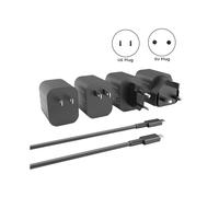 60W AC Charger Adapter Plug for 2 USB Type C 20V/3A Power Supply with USB-C Charging Cable Support TV Mode (US)