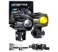 60W led moto fari ausiliari 9v -60v tondo LED fendinebbia IP68 faretti 5 modelli di flash con kit fascio e 2 staffe di montaggio per moto ATV UTV dirt bike 4x4 pickup camion barca