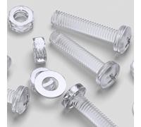 60x Acrilico Bulloni e Dadi M4x 20mm in Plastica Trasparente - Acrilico Viti