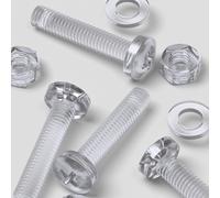 60x Acrilico Bulloni e Dadi M6x 30mm in Plastica Trasparente - Acrilico Viti
