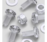 60x Acrilico Bulloni e Dadi, Rondelle, M5 x 10mm in Plastica Trasparente - Viti a testa cilindrica