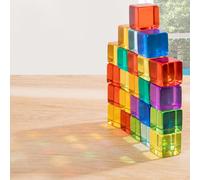 60x Cubi acrilici Cubi da costruzione arcobaleno, Blocchi impilabili 15 colori