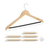 60x grucce appendiabiti appendini magliette pantaloni stampelle legno naturale