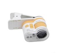 60x Mini microscopio con clip ergonomica del telefono e luce bianca LED per integrazione senza soluzione di continuità smartphone (arancione)