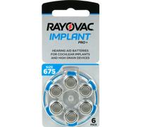 60x batterie per apparecchi acustici Rayovac 675 batterie per impianto coclea...