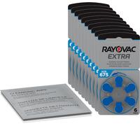 60x Rayovac Extra Advanced Pila per Apparecchio Acustico Blu 675 (10x6er) +