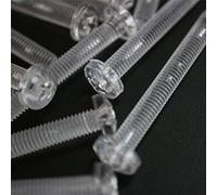 60x viti a testa cilindrica acriliche M4 x 40 mm con dadi e rondelle