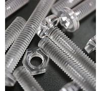 60x viti a testa cilindrica acriliche M5 x 40 mm con dadi e rondelle