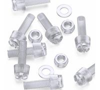 60x Viti a testa zigrinata in plastica acrilica trasparente, a taglio + zigrinate M5 x 16 mm, bulloni, dadi, rondelle