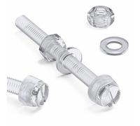 60x Viti a testa zigrinata in plastica acrilica trasparente, a taglio + zigrinate M6 x 60 mm, bulloni, dadi, rondelle