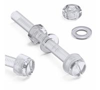 60x viti zigrinate a taglio acrilico trasparente M6 x 60 mm, dadi & rondelle