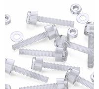 60x viti zigrinate con intaglio acriliche trasparenti M3 x 20 mm dadi rondelle