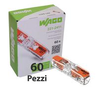 WAGO 221-2411 - Connettore passante max. 4 mm², 2 conduttori