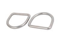 60x57x8mm acciaio saldati addensante D Anello argentato 2pz.