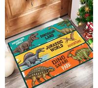 60X90Cm Zerbino Ingresso Interno Antiscivolo Assorbente, Tappeto Microfibra Sottile Lavabile Con Poster Retrò Sui Treni Strisce Animali Divertenti Per Cucina Bagno Porta Animali, Colore Arancione